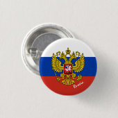 愛国的なロシアのボタン、エンブレムロシアの、国旗 缶バッジ (正面&裏面)