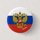 愛国的なロシアのボタン、エンブレムロシアの、国旗 缶バッジ (正面)