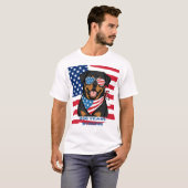 愛国的なロットワイラー  Tシャツ (正面フル)