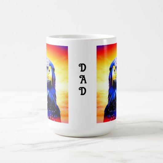 愛国的なワシとアメリカ国パーソナライズされた旗 コーヒーマグカップ (中央)