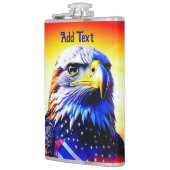 愛国的なワシとアメリカ国パーソナライズされた旗 フラスク (左)