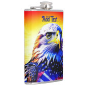 愛国的なワシとアメリカ国パーソナライズされた旗 フラスク (右)