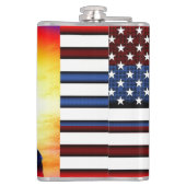 愛国的なワシとアメリカ国パーソナライズされた旗 フラスク (裏面)