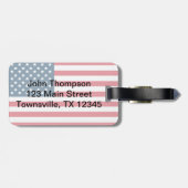 愛国的なワシとアメリカ国旗 ラゲッジタグ (裏面横)