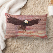 愛国的なワシ我々国民が切り離す ランバークッション (ブランケット)