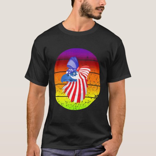 愛国的なワシ7月4日 Tシャツ (正面)