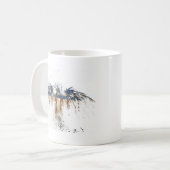 愛国的なワシ、米国/米国、悲しい国旗 コーヒーマグカップ (正面左)