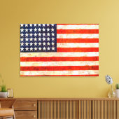 愛国的なヴィンテージアメリカンフラッグウォールキャンバスアート キャンバスプリント (インサイチュ (リビング))