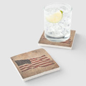 愛国的なヴィンテージアメリカ国旗の独立記念日 ストーンコースター (横)