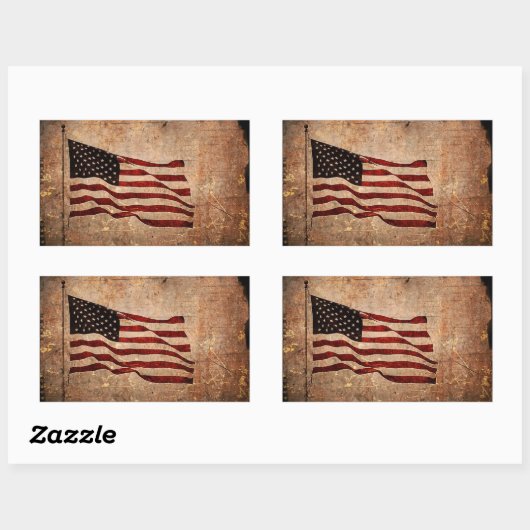 愛国的なヴィンテージアメリカ国旗の独立記念日 長方形シール (シート)