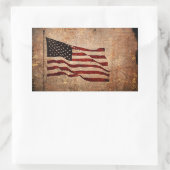 愛国的なヴィンテージアメリカ国旗の独立記念日 長方形シール (バッグ)