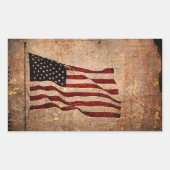 愛国的なヴィンテージアメリカ国旗の独立記念日 長方形シール (正面)