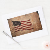 愛国的なヴィンテージアメリカ国旗の独立記念日 長方形シール (封筒)