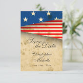 愛国的なヴィンテージアメリカ国旗ウェディング セーブザデート (スタンド正面)
