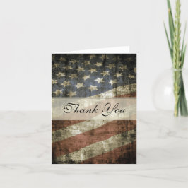 愛国的なヴィンテージアメリカ国旗 サンキューカード