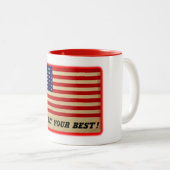 愛国的なヴィンテージ与え国旗のマグだ最高の! ツートーンマグカップ (正面右)