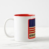 愛国的なヴィンテージ与え国旗のマグだ最高の! ツートーンマグカップ (左)