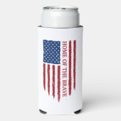 愛国的な一夫愛の自由はイーグルとは自由ではない スリム缶クーラー (Seltzer裏面)