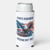 愛国的な一夫愛の自由はイーグルとは自由ではない スリム缶クーラー (Seltzer正面)