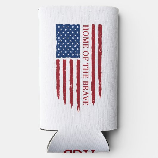 愛国的な一夫愛の自由はイーグルとは自由ではない スリム缶クーラー (裏面)