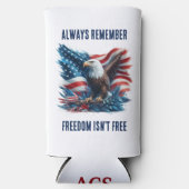 愛国的な一夫愛の自由はイーグルとは自由ではない スリム缶クーラー (正面)