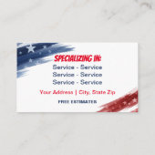 愛国的な両面の小さな名刺 名刺 (裏面)