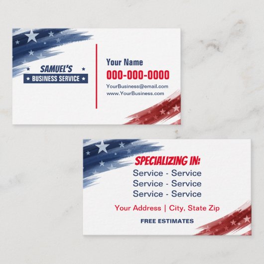 愛国的な両面の小さな名刺 名刺 (正面/裏面)