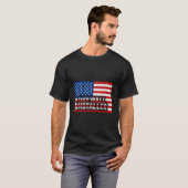 愛国的な乾式壁施工士 7月4日 アメリカ国旗 D Tシャツ (正面フル)