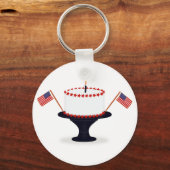 愛国的な休日7月4日キーチェーン キーホルダー (正面)