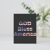 愛国的な伝令ポストカード - 神よ、米国を祝福してください ポストカード (スタンド正面)