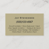 愛国的な便利屋建築ダークウッド 名刺 (裏面)