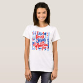 愛国的な信仰を持つ彼女はイエスとアメリカも愛している Tシャツ (正面フル)