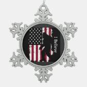 愛国的な偏屈者 スノーフレークピューターオーナメント (正面)