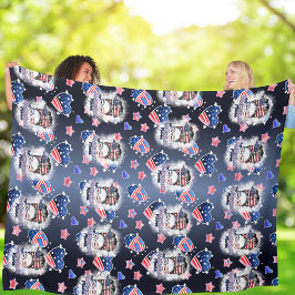 愛国的な全米マママメッシーパン フリースブランケット