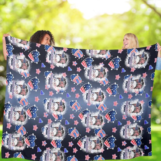 愛国的な全米マママメッシーパン フリースブランケット