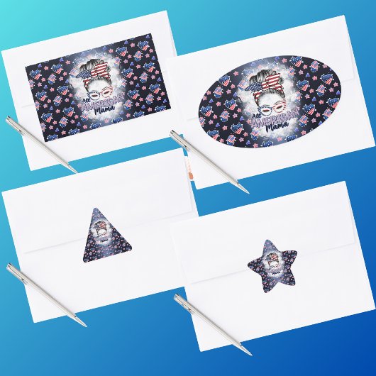 愛国的な全米マママメッシーパン 長方形シール