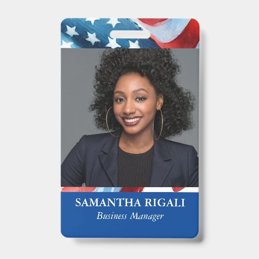 愛国的な写真のカスタマイズ可能バッジ バッジ (正面)