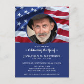 愛国的な写真アメリカ国旗のお祝い インビテーションポストカード (正面)