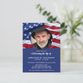 愛国的な写真アメリカ国旗のお祝い インビテーションポストカード (スタンド正面)