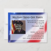 愛国的な写真軍隊の送信パーティの招待状 招待状 (正面)