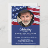 愛国的な写真 アメリカ国旗 ライフセレブレーション 招待状 (正面)