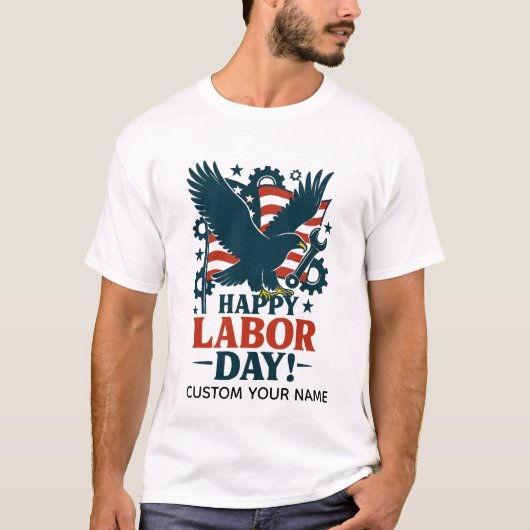 愛国的な労働者の日への誇り Tシャツ (正面)