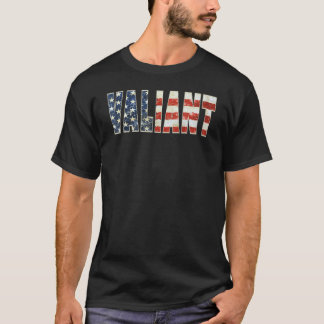愛国的な勇敢なアメリカ国旗 Tシャツ