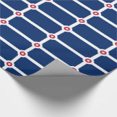 愛国的な包装紙とインディアナポリス州旗 ラッピングペーパー (角)