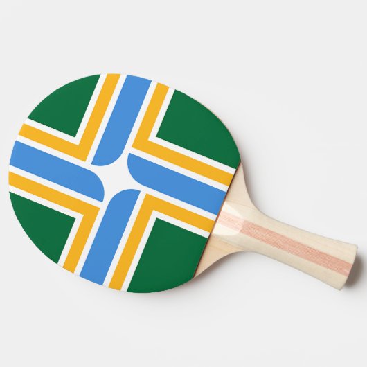 愛国的な卓球ラケットとポートランド国旗 卓球ラケット (横)