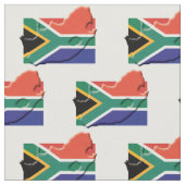 愛国的な南アフリカ国旗の地図の概要 ファブリック (クローズアップ)