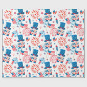 愛国的な叔父サムのパターン ラッピングペーパー (フラット)