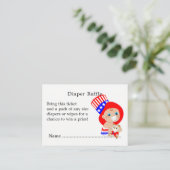 愛国的な叔父サムアメリカンベビーおむつラッフル エンクロージャーカード (スタンド正面)