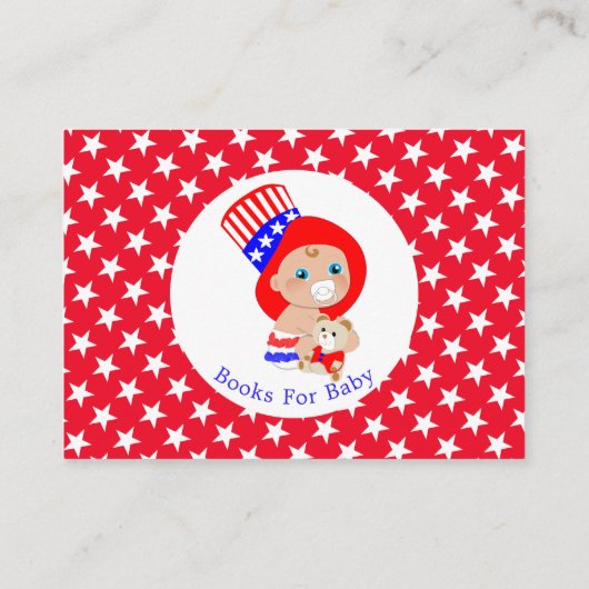 愛国的な叔父サムアメリカン本のベビー エンクロージャーカード (裏面)