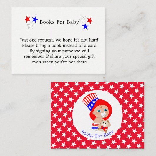 愛国的な叔父サムアメリカン本のベビー エンクロージャーカード (正面/裏面)